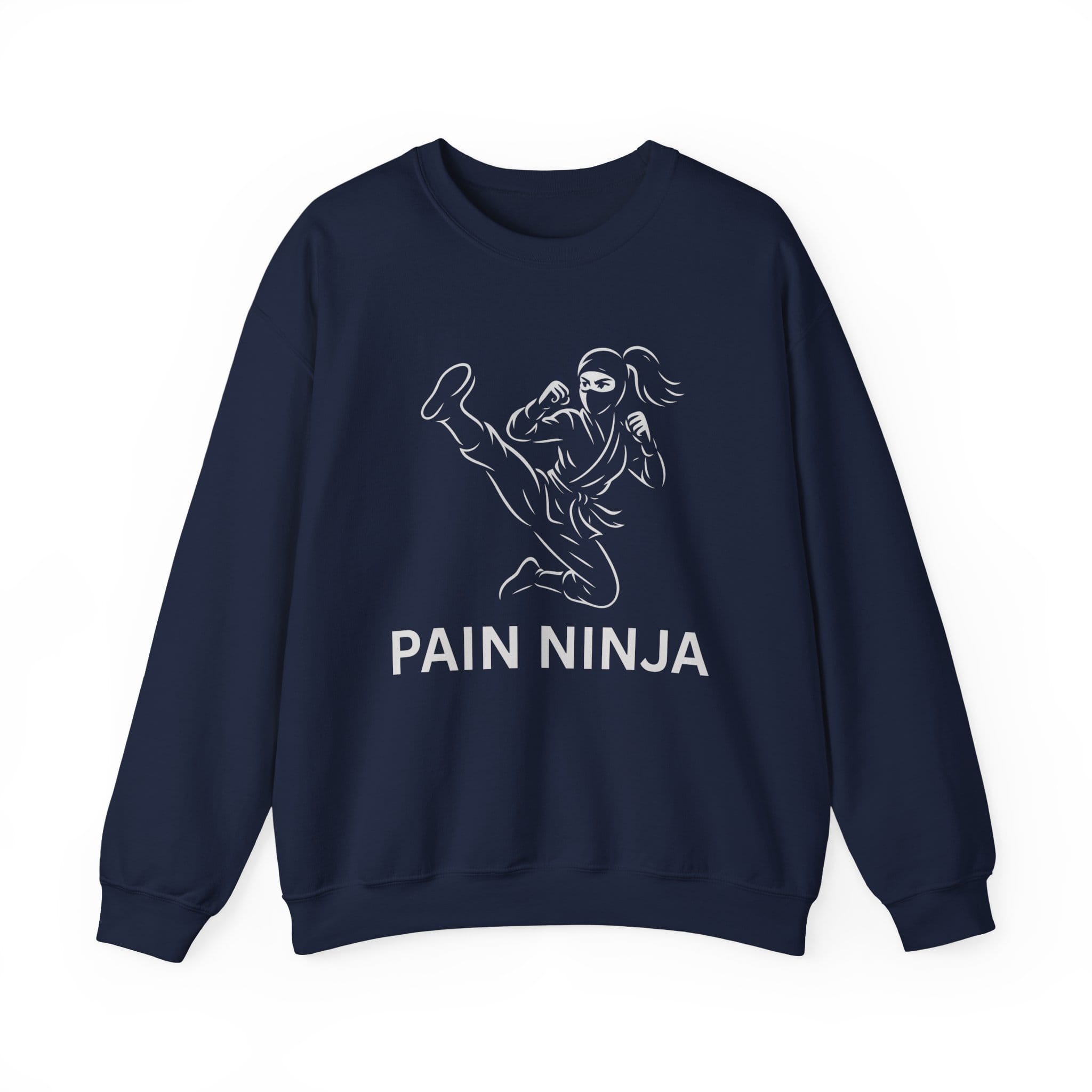 Navy Blue Sweatshirt Pain Ninja Kick Woman