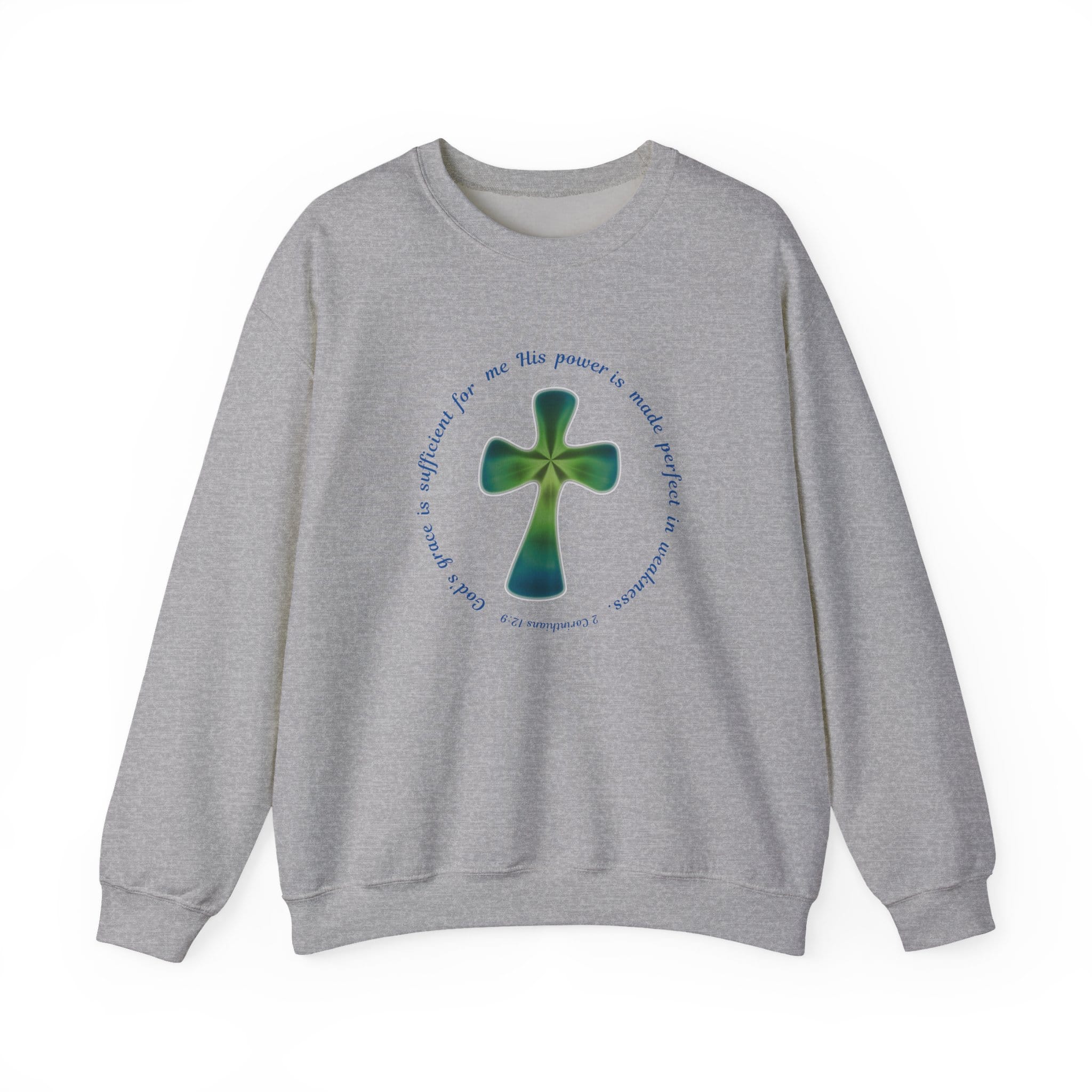 Sport Gray Sweatshirt Faith over Fatigue Cross