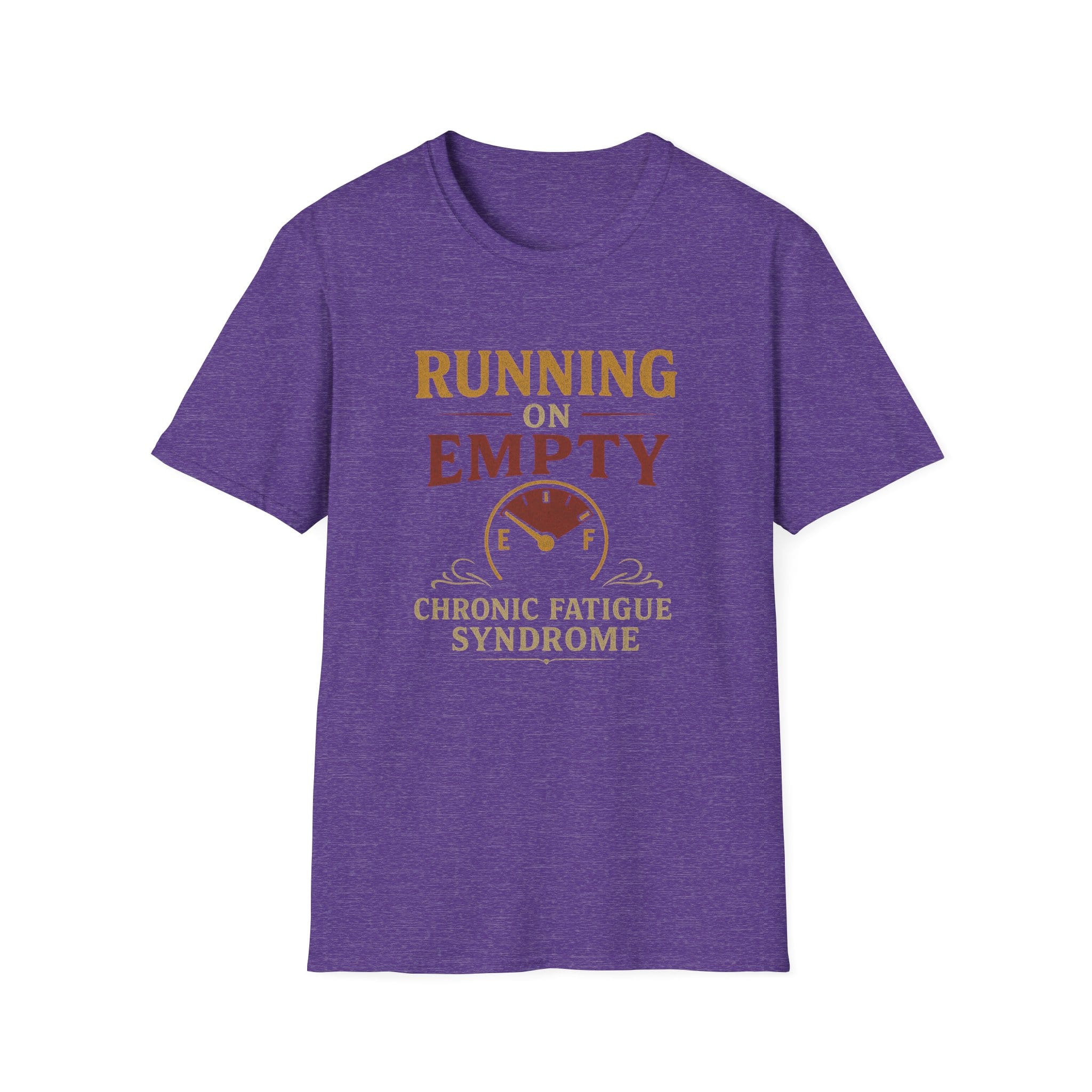 Heather Purple Short Sleeve Tee Running on Empty Gauge