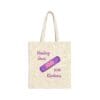 Natural Canvas Tote Healing Kindness Bandaid