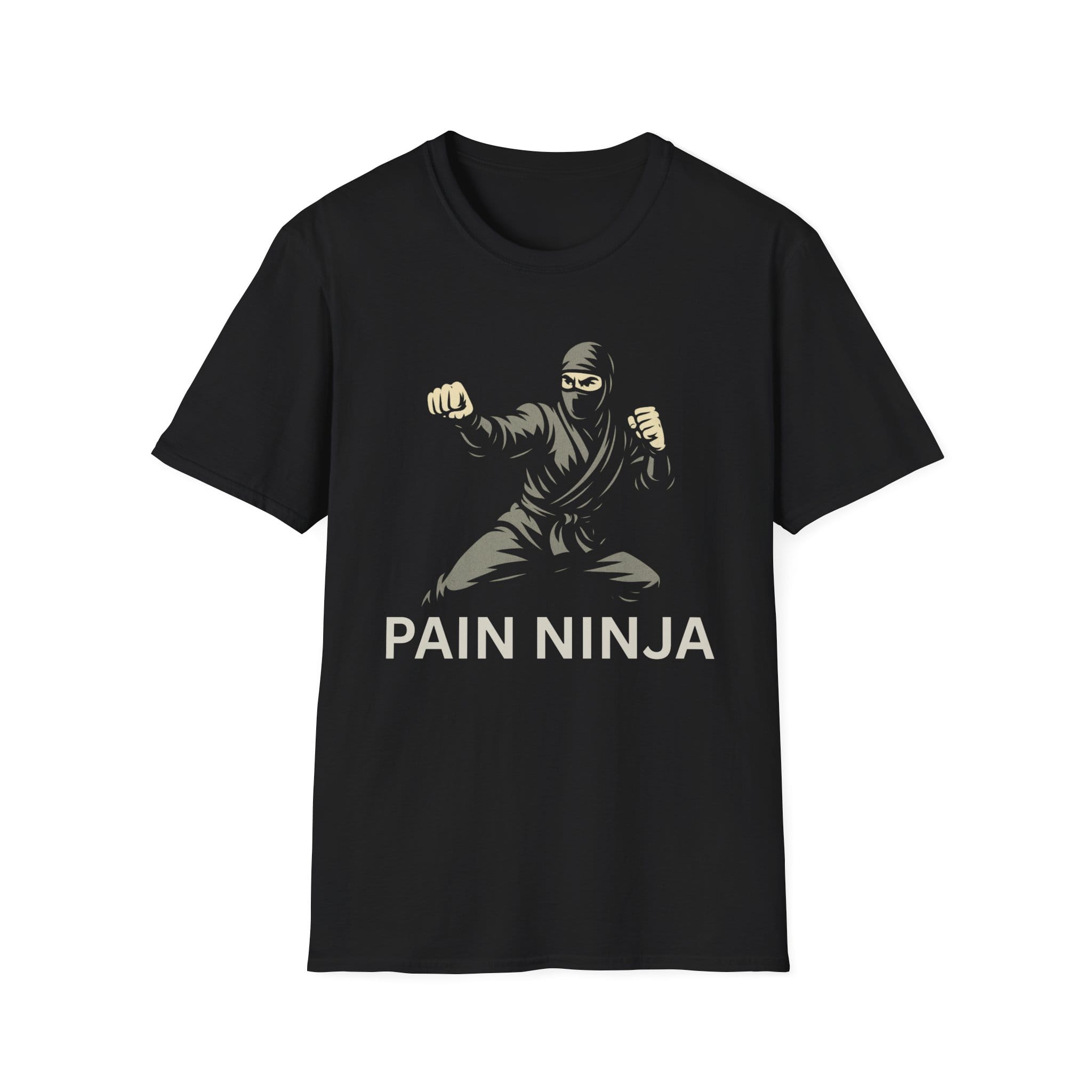 Black Short Sleeve Tee Pain Ninja Fists