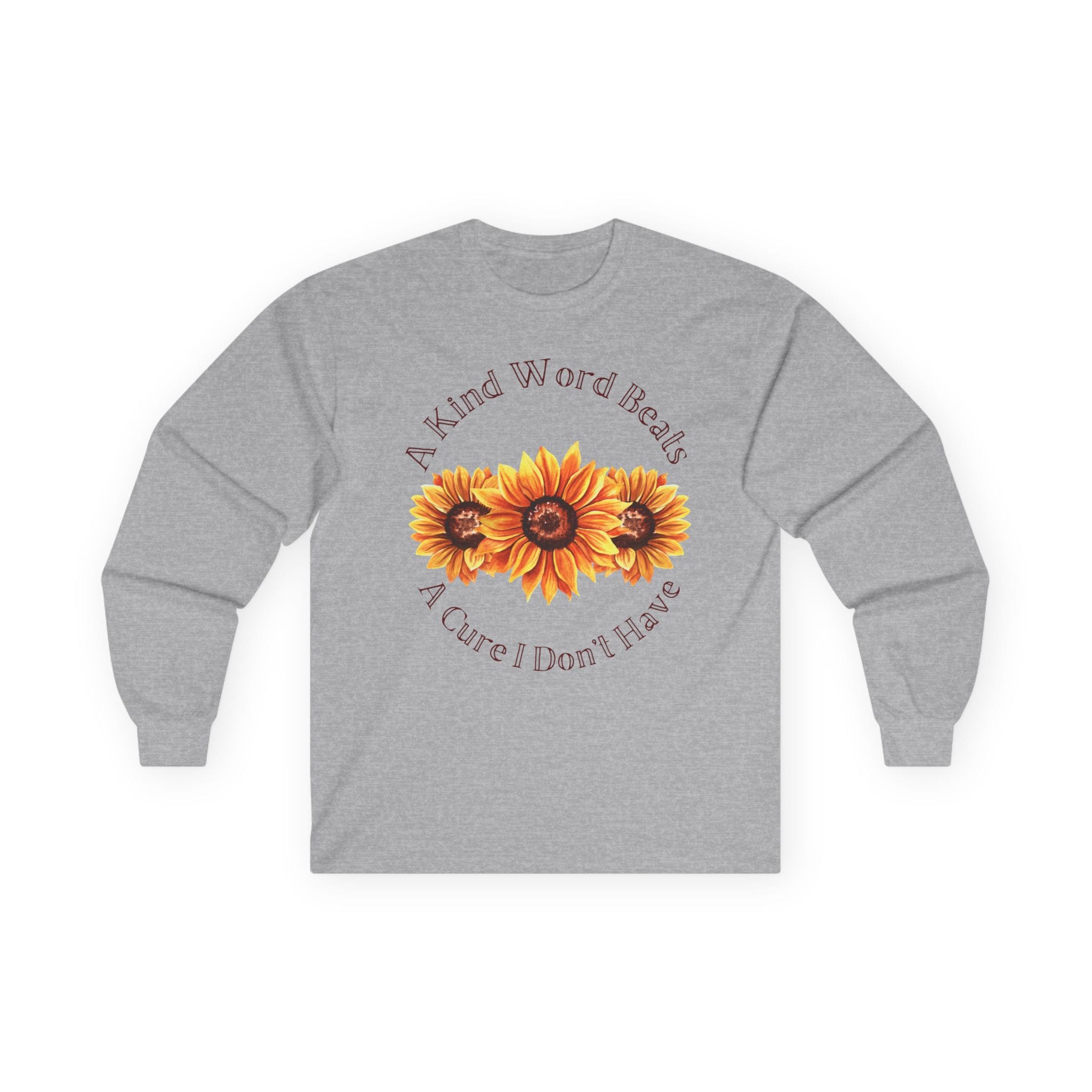 Sport Gray Long Sleeve Tee Kind Word Cures