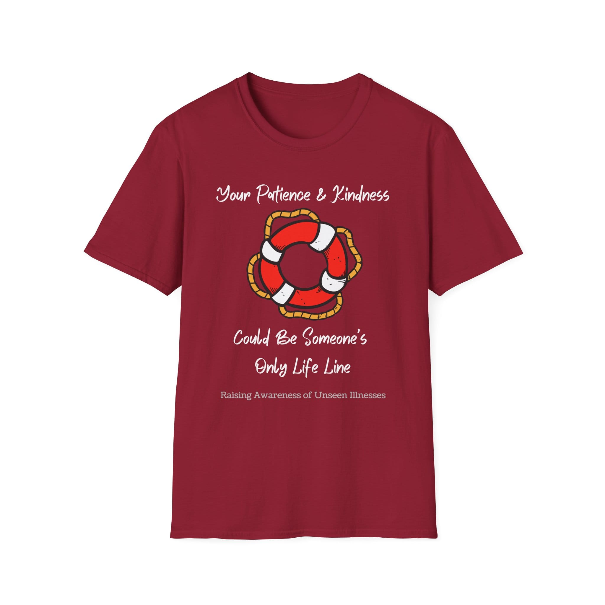 Cardinal Red Short Sleeve Tee Patience & Kindness Lifeline