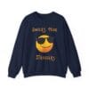 Navy Blue Sweatshirt Smiles Hide Struggles