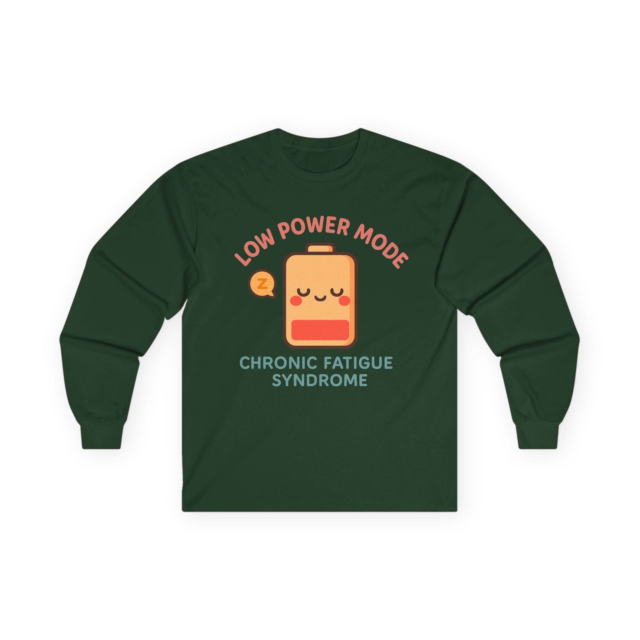 Forest Green Long Sleeve Tee Low Power Mode Battery