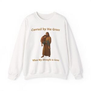 White Sweatshirt Carried by His Grace