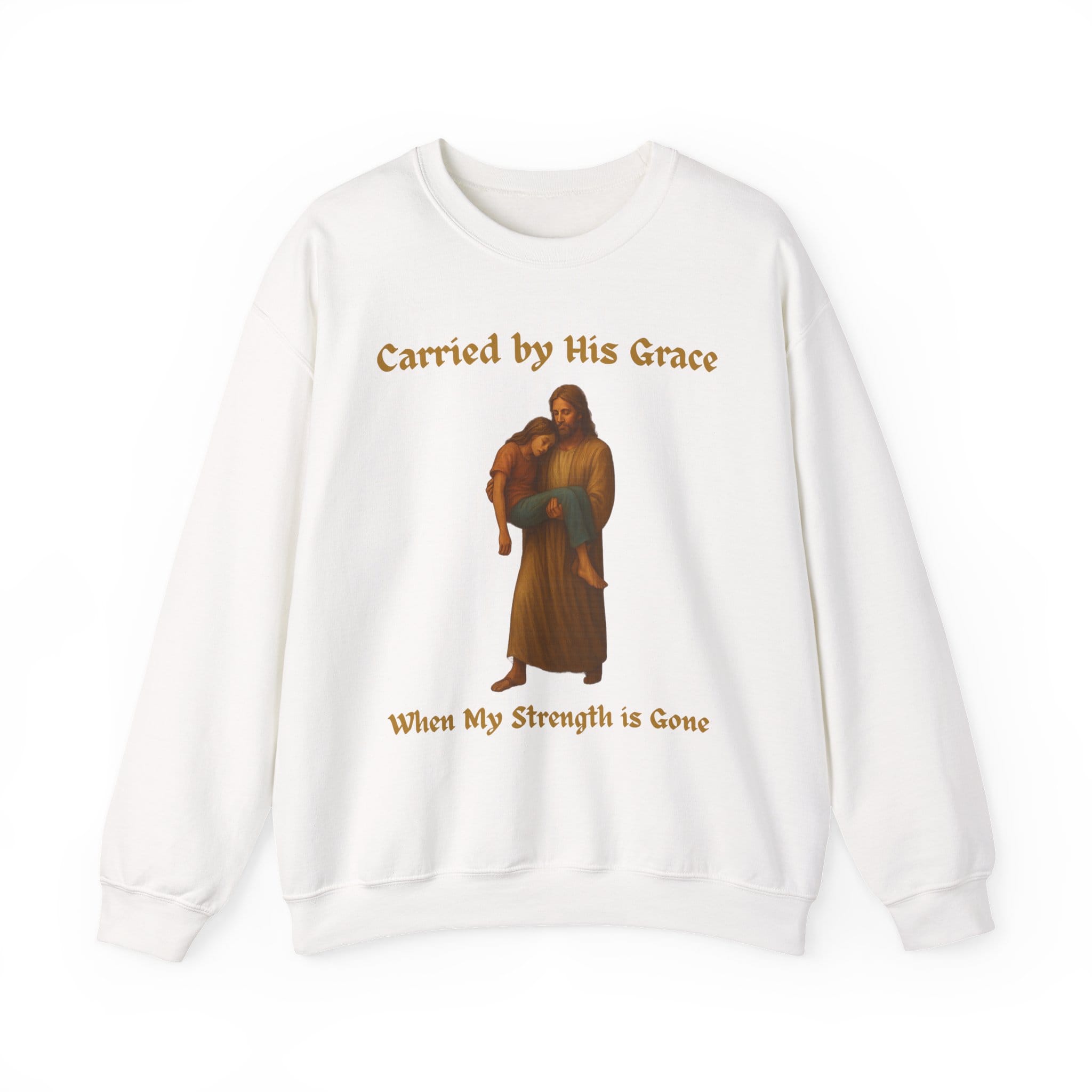 White Sweatshirt Carried by His Grace