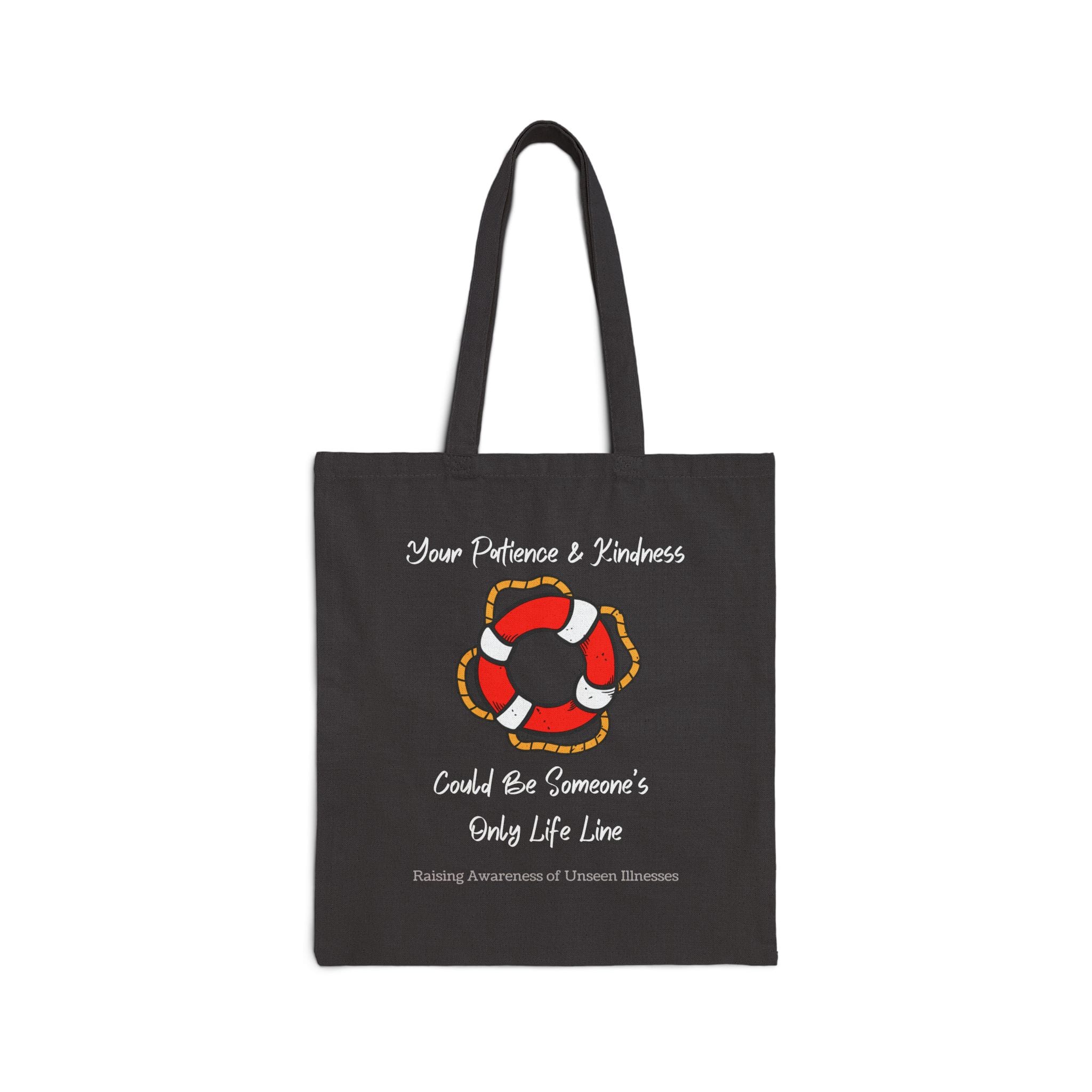 Black Canvas Tote Patience & Kindness Lifeline