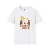 King First, Cookies Later Short Sleeve T-Shirt in White, front view
