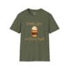 Pumpkin Spice and Pacing Myself Short Sleeve T-shirt in Military Green, front view