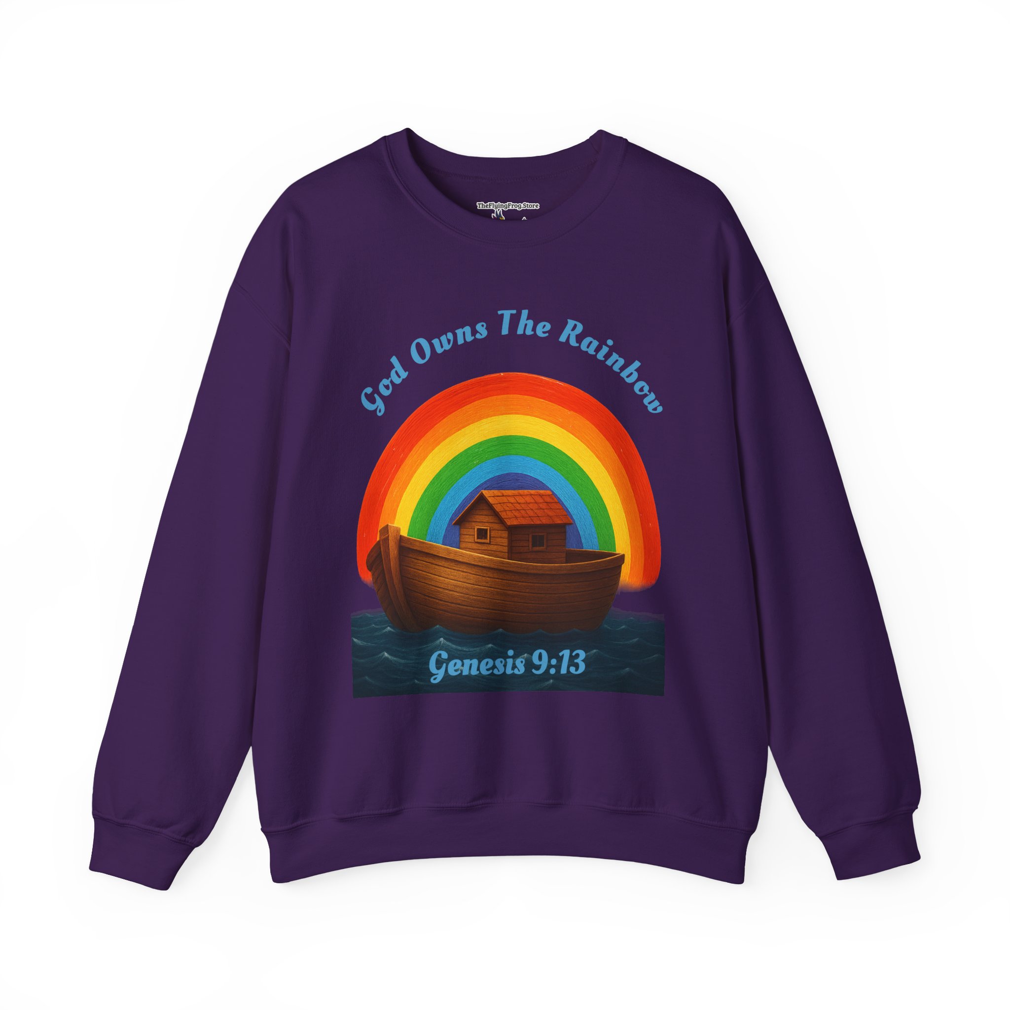 God Owns The Rainbow Noah's Ark Sweatshirt in Purple