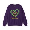 You are Loved, Seen, Never Alone Heart Sweatshirt in Purple