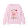 Dipping Into Next Year's Spoons Holiday Sweatshirt in Light Pink
