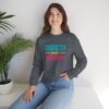 Character Over Charm Sweatshirt in Charcoal on seated female model