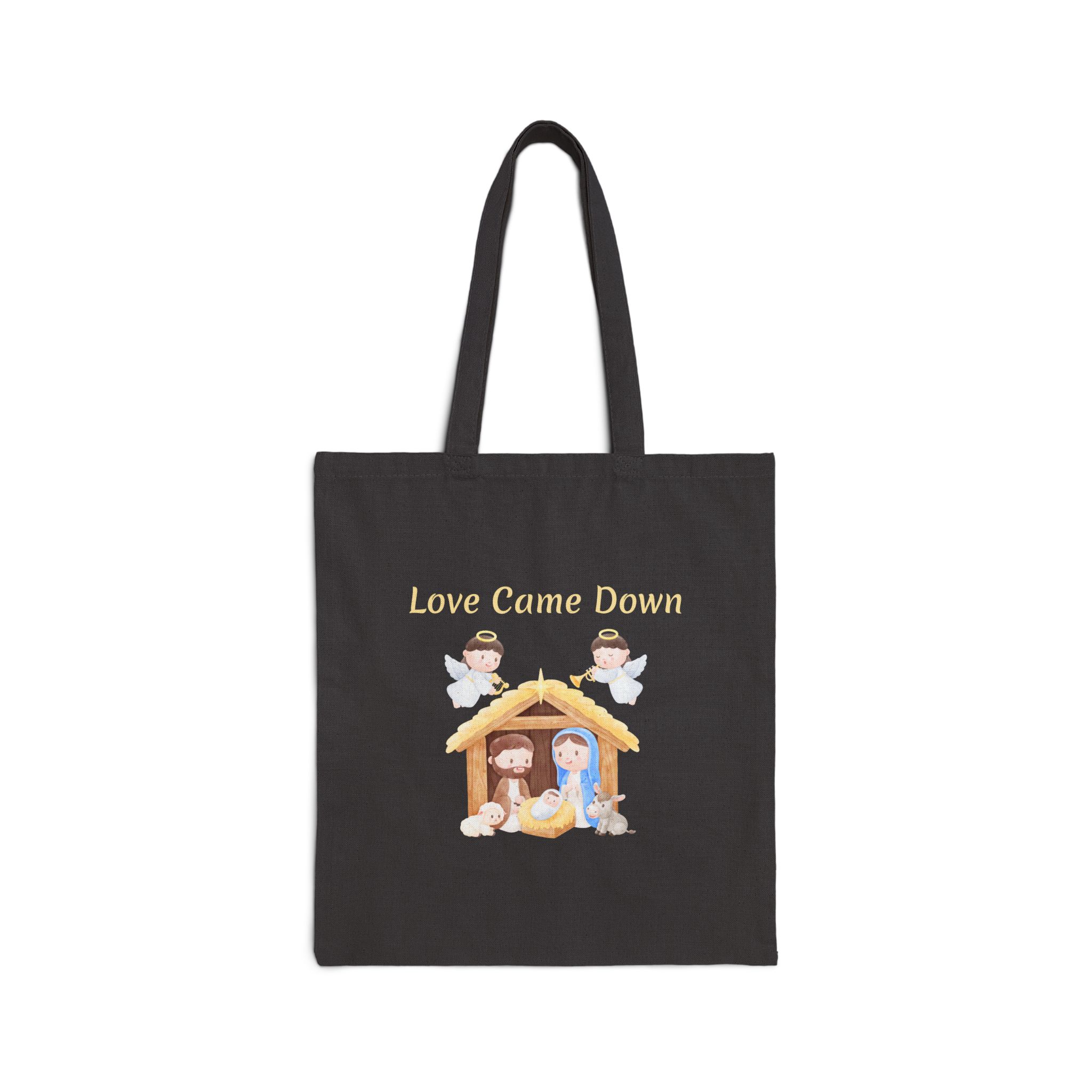 Love Came Down Canvas Tote in Black