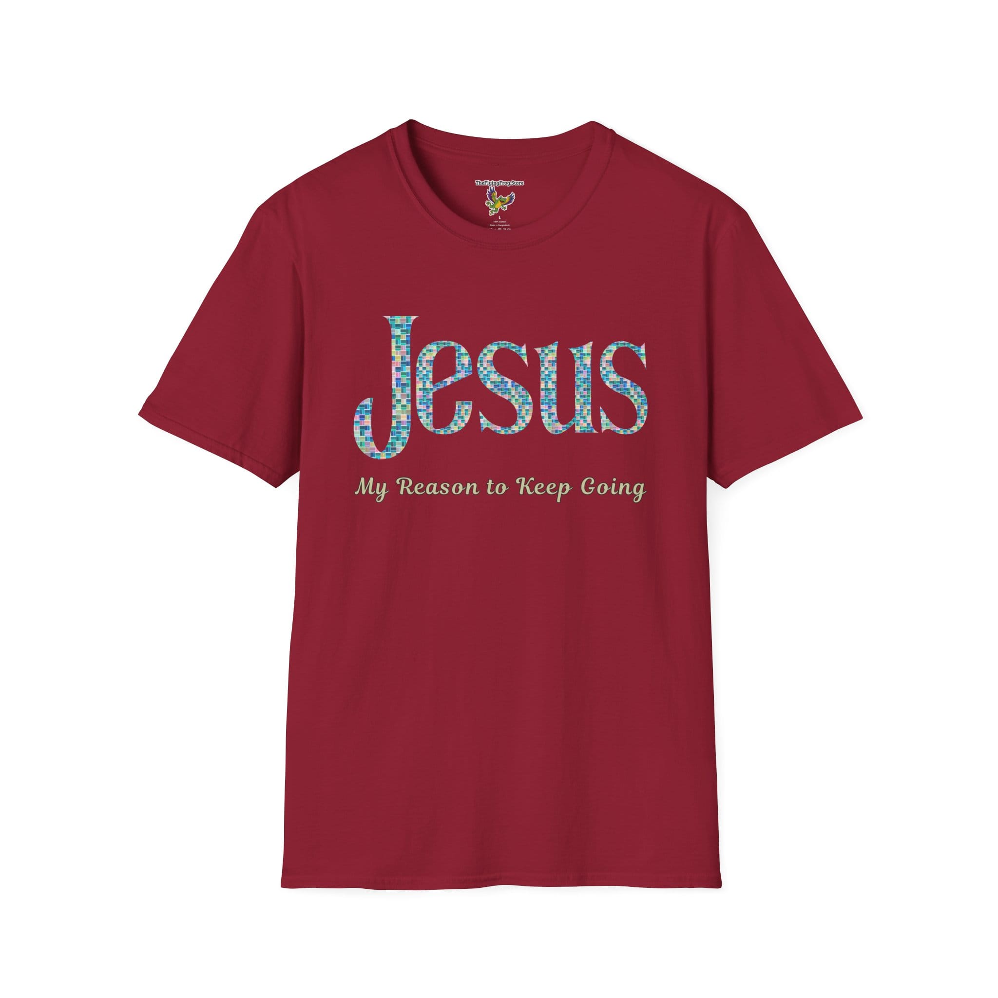 12225614263836075905_2048.jpeg Jesus: My Reason to Keep Going Short Sleeve T-shirt in Cardinal Red, front view
