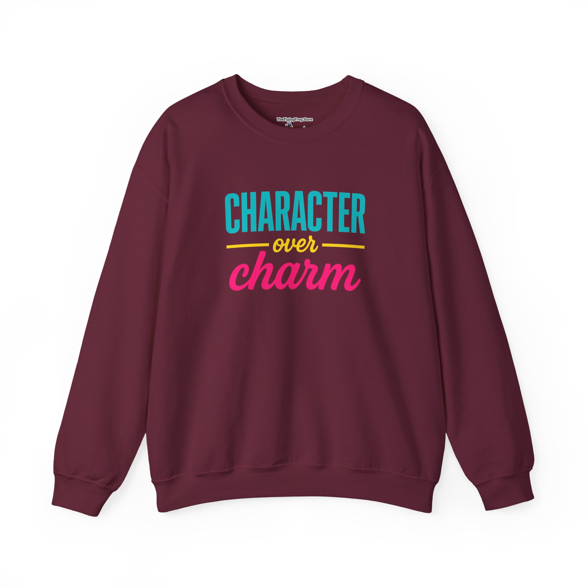 Character Over Charm Sweatshirt in Maroon