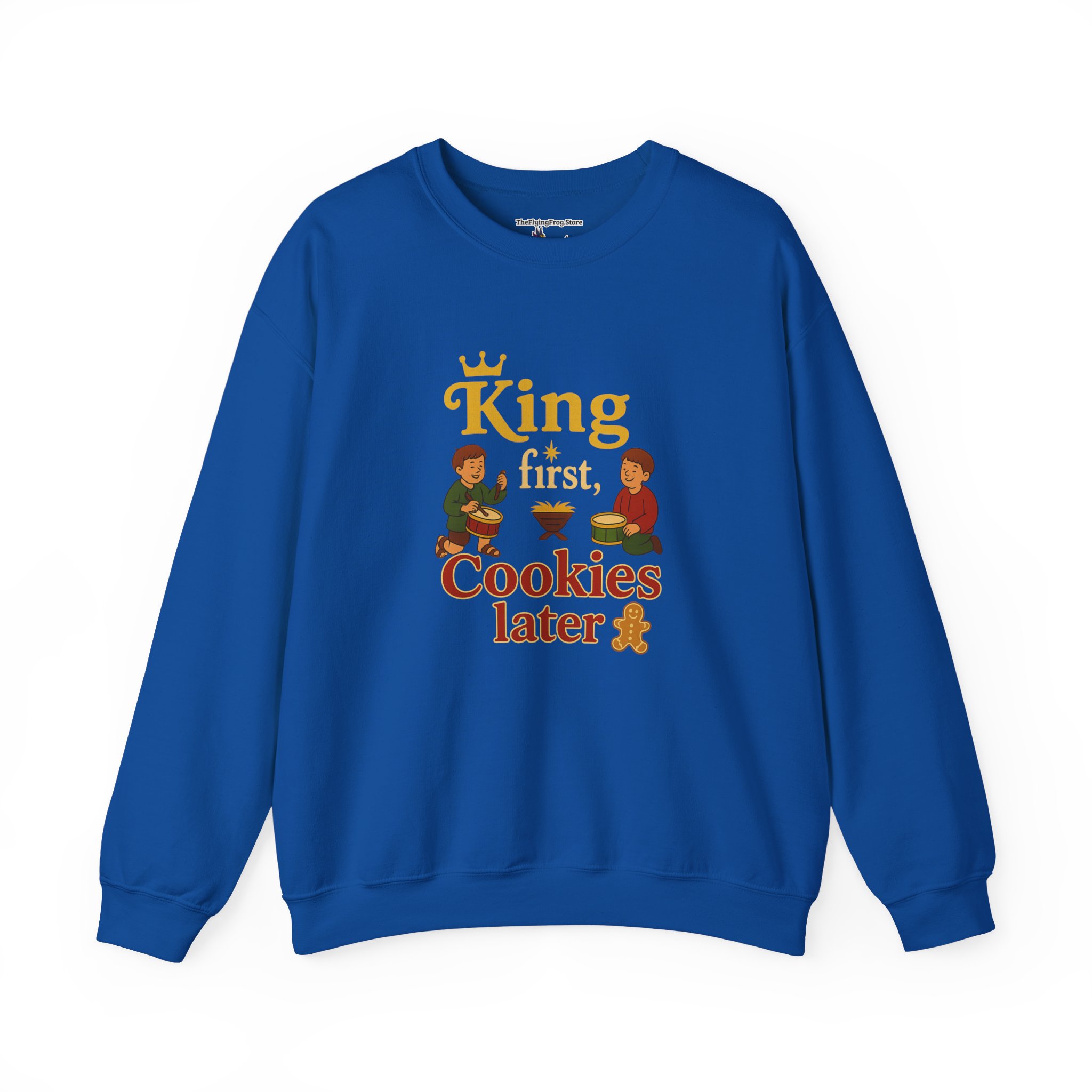 King First, Cookies Later Sweatshirt in Royal blue