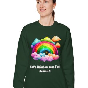 God's Rainbow was First Sweatshirt in Forest Green on female model
