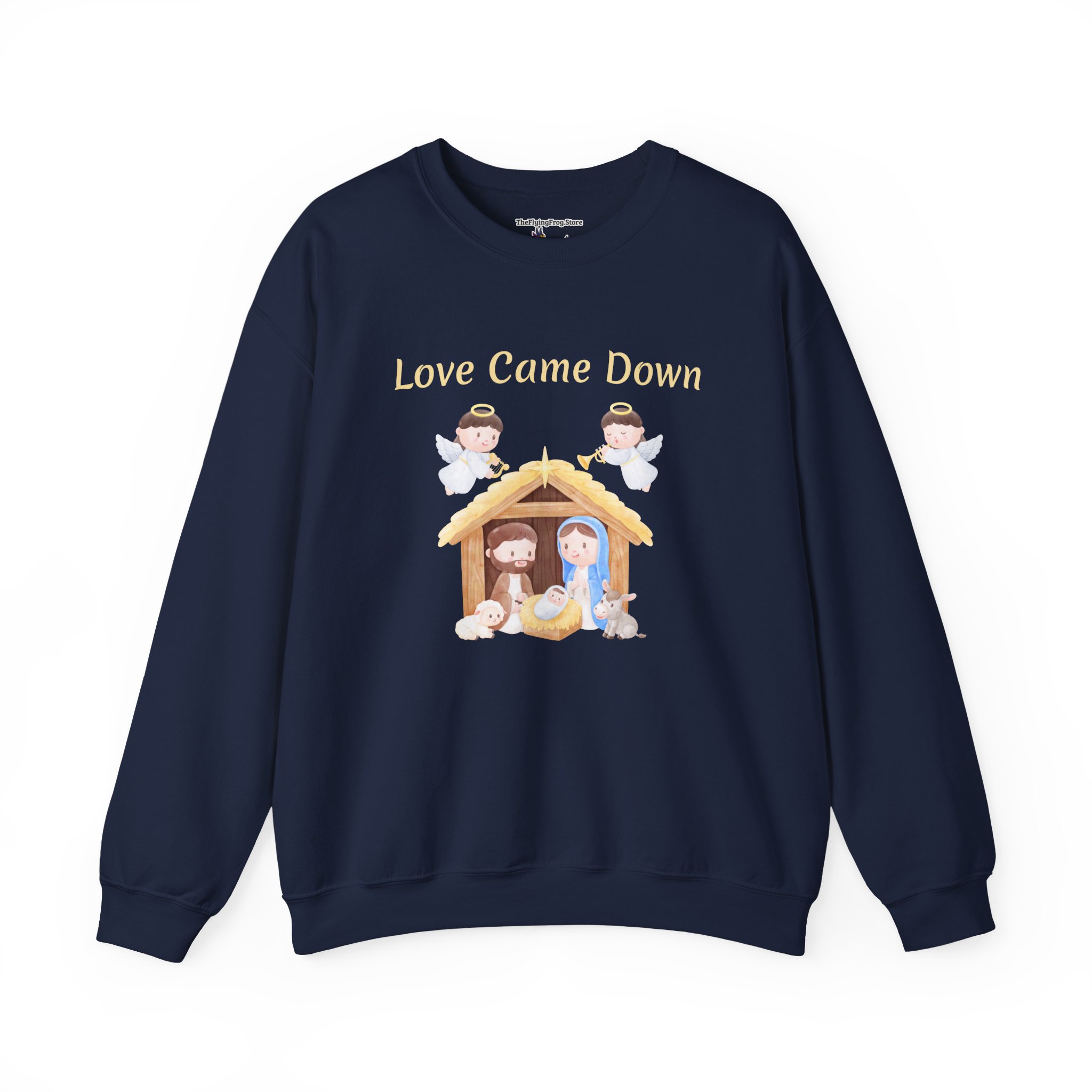 Love Came Down Nativity Sweatshirt in Navy Blue