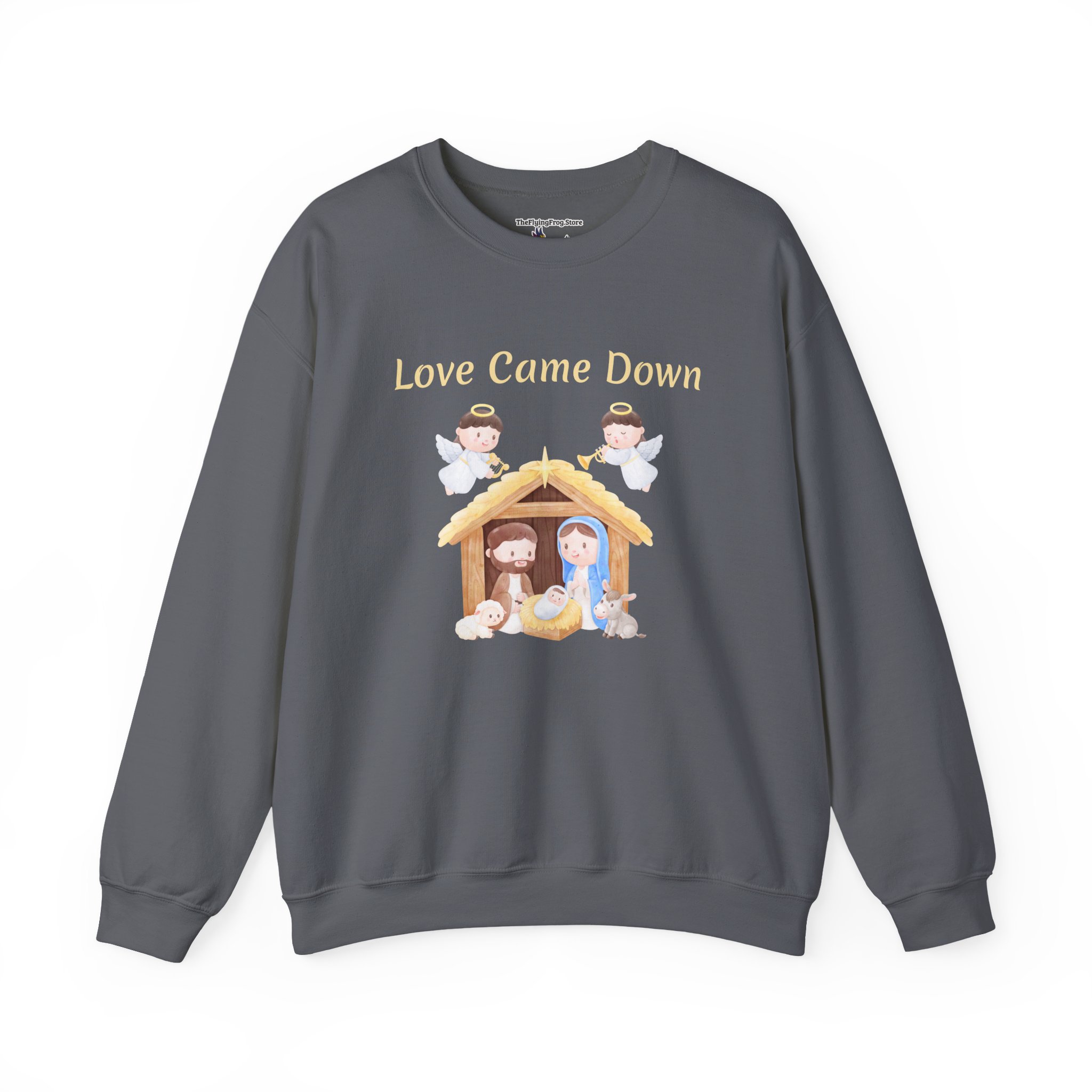 Love Came Down Nativity Sweatshirt in Charcoal