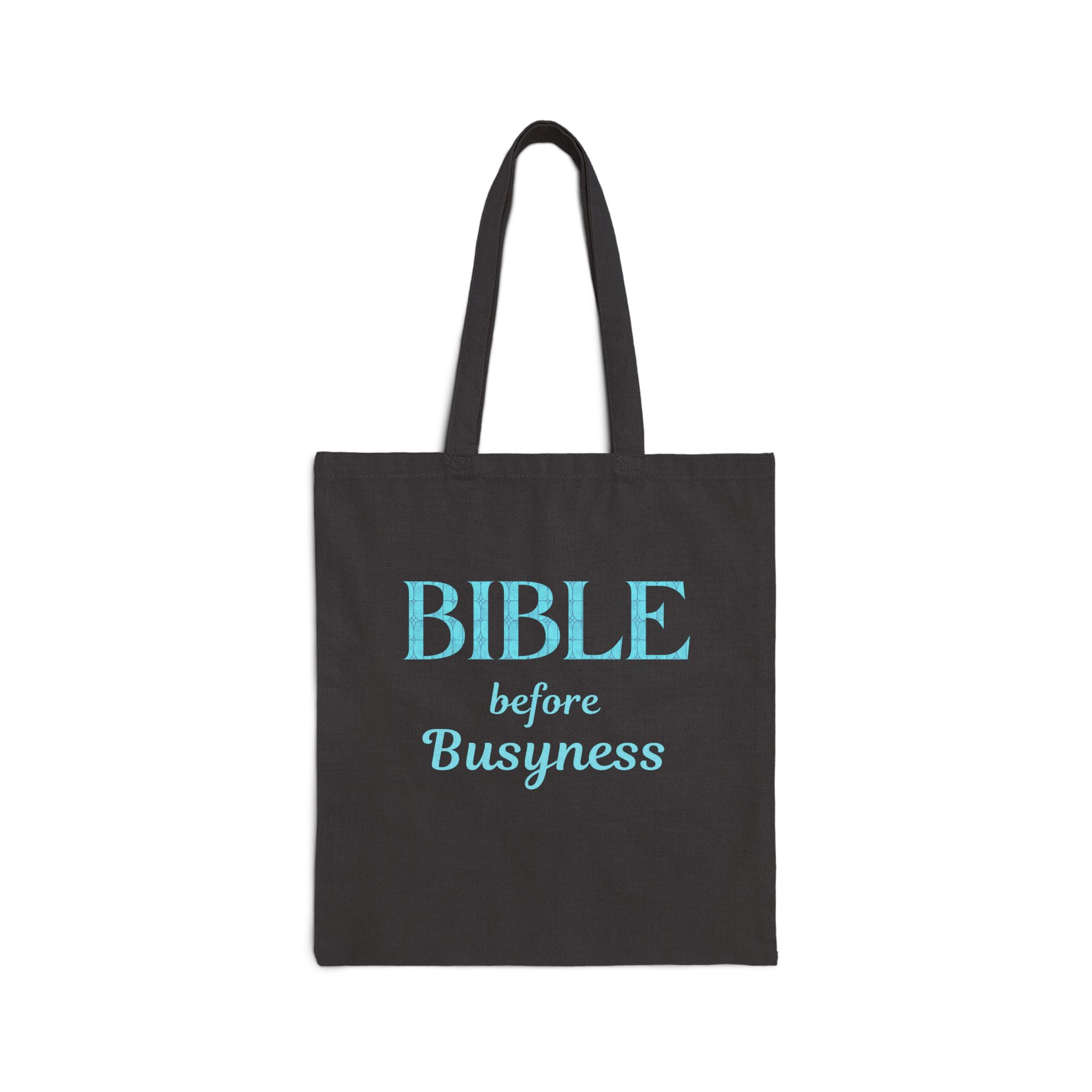 Bible Before Busyness Canvas Tote in Black
