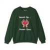 Hands Up...Hearts Open Sweatshirt in Forest Green