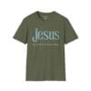 14389657460214096975_2048.jpeg Jesus: My Reason to Keep Going Short Sleeve T-shirt in Military Green, front view