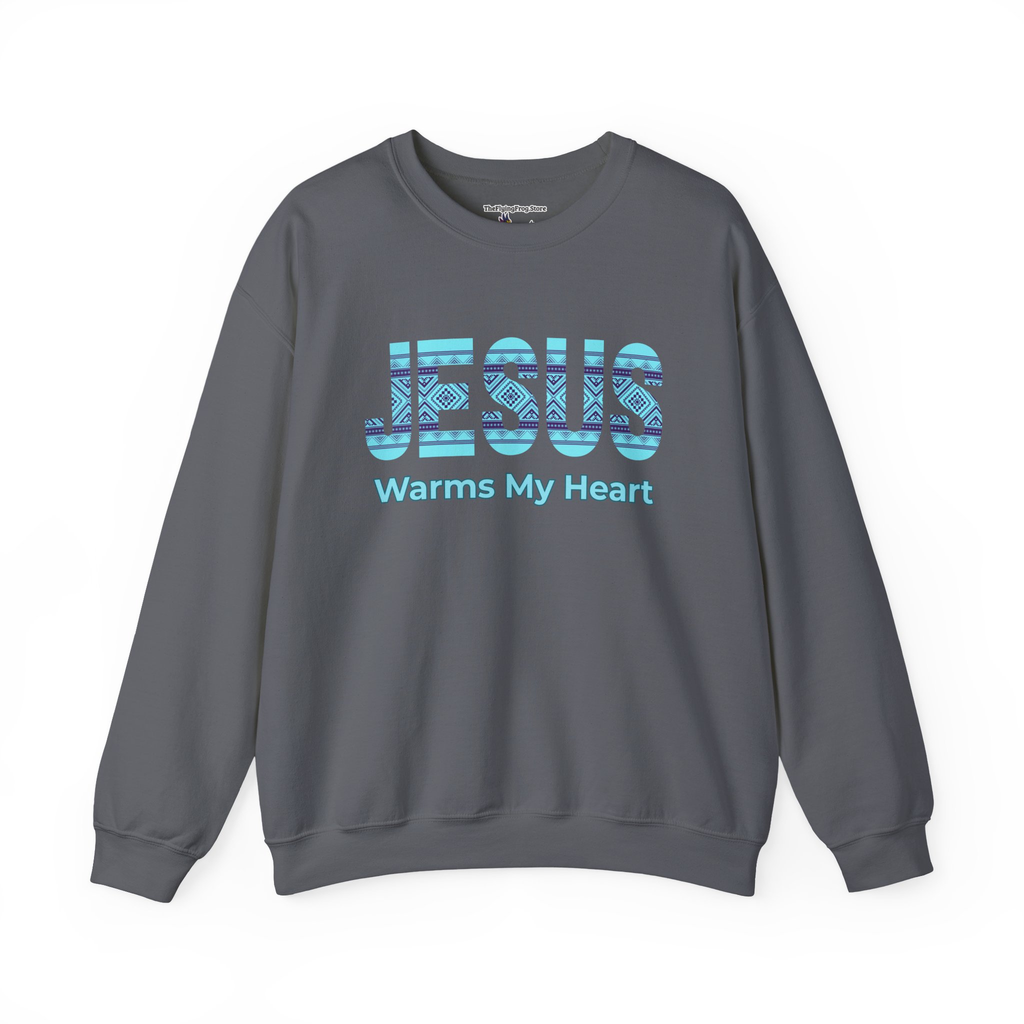 Jesus Warms My Heart Sweatshirt in Charcoal