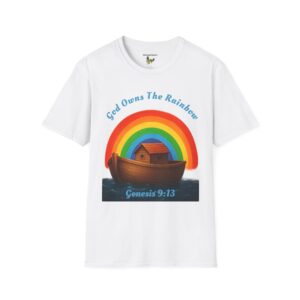 God Owns The Rainbow Noah's Ark short Sleeve T-shirt in White