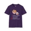 Cookies Cocoa Compassion Short Sleeve T-Shirt, Purple, font view