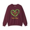 You are Loved, Seen, Never Alone Heart Sweatshirt in Maroon