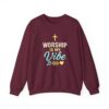 Worship Is My Vibe Sweatshirt in Maroon