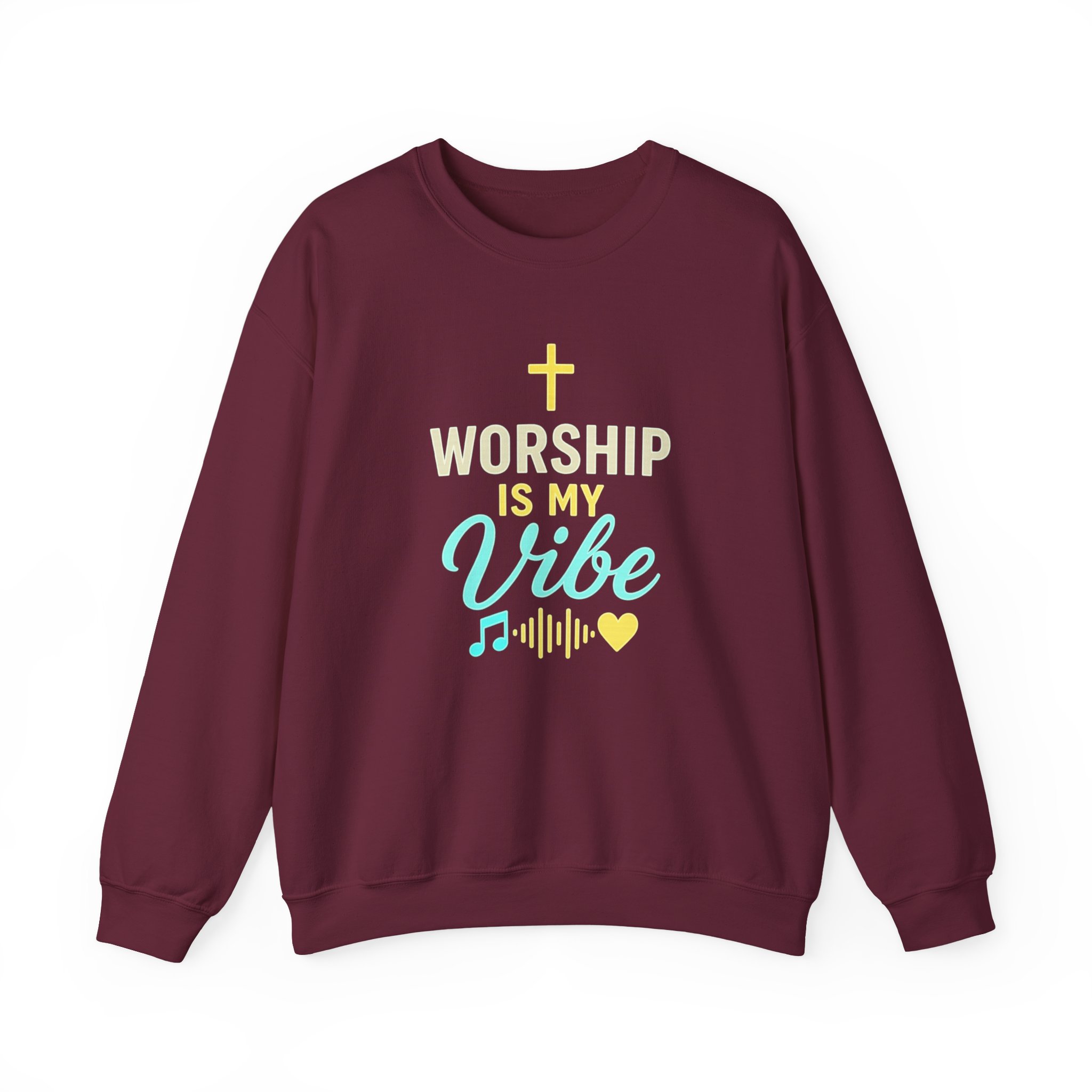 Worship Is My Vibe Sweatshirt in Maroon