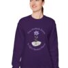True Gratitude grows in Life's Hardest Places Sweatshirt in Purple on female model