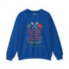 Dipping Into Next Year's Spoons Holiday Sweatshirt in Royal blue