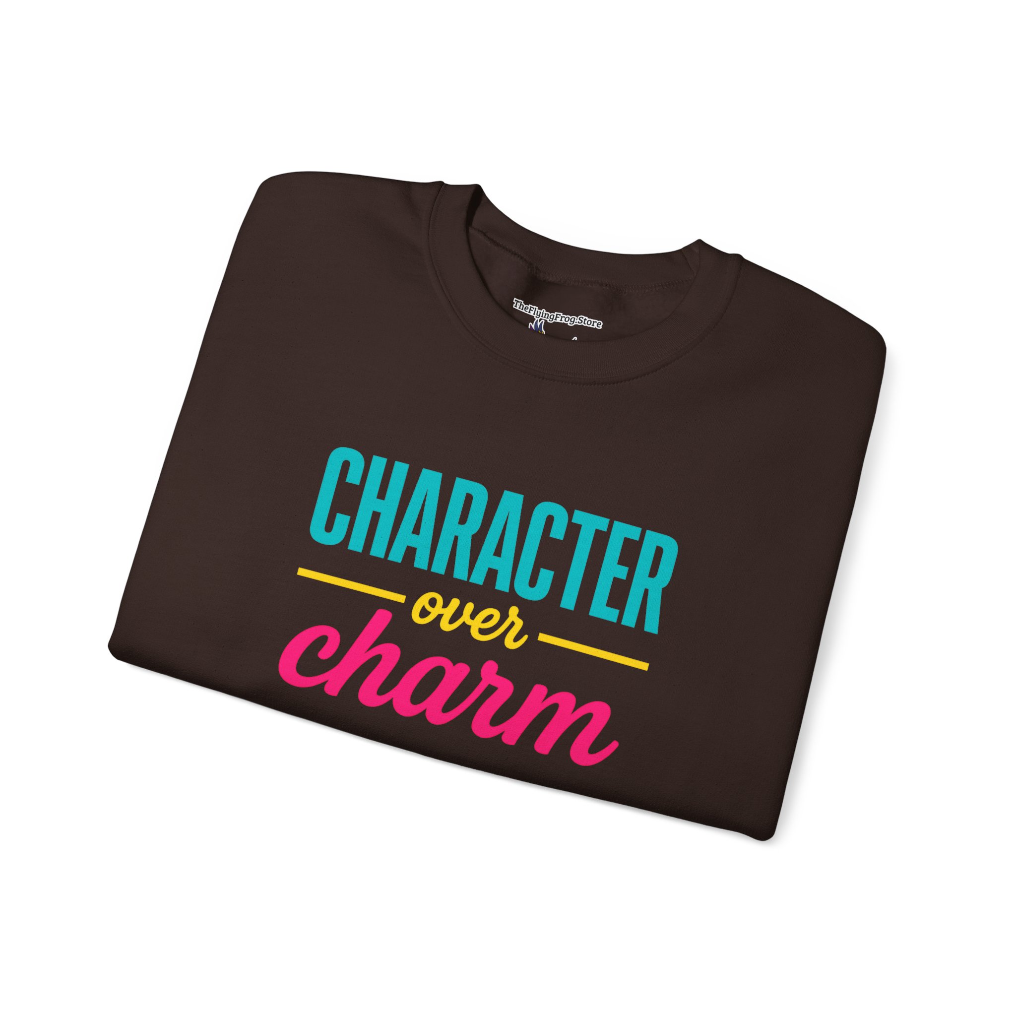 Character Over Charm Sweatshirt in Dark Chocolate folded