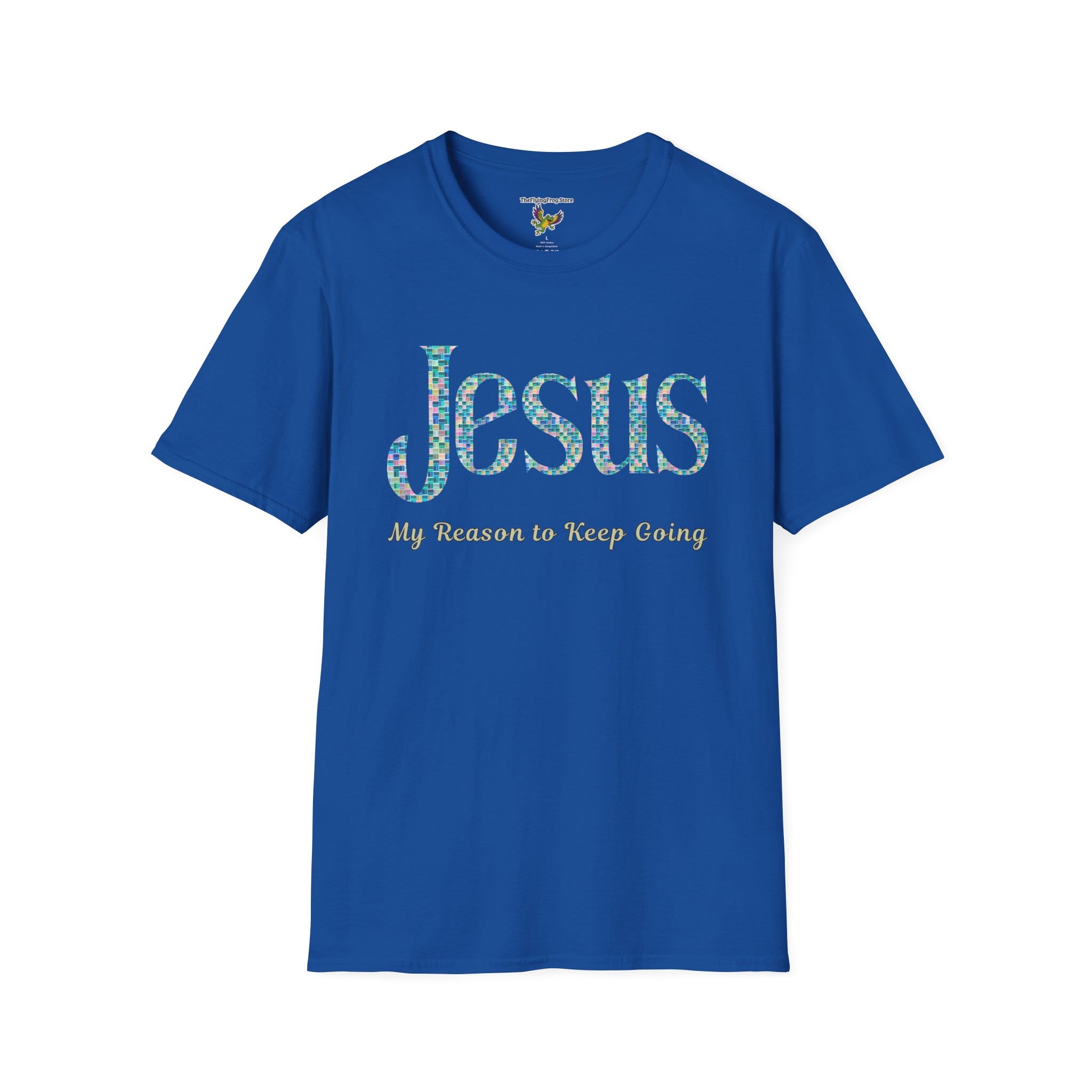 15242907020083053858_2048.jpeg Jesus: My Reason to Keep Going Short Sleeve T-shirt in Royal Blue, front view