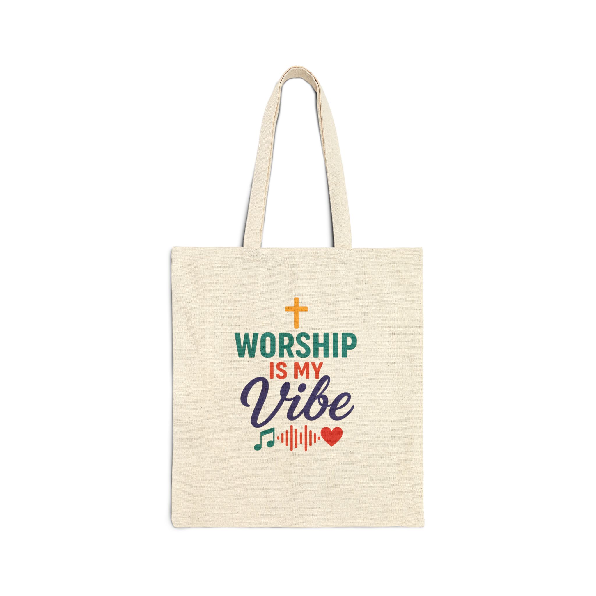 Worship Is My Vibe Canvas Tote in Natural