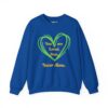 You are Loved, Seen, Never Alone Heart Sweatshirt in Royal Blue