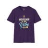 Worship Is My Vibe Short Sleeve T-shirt in Purple, front view
