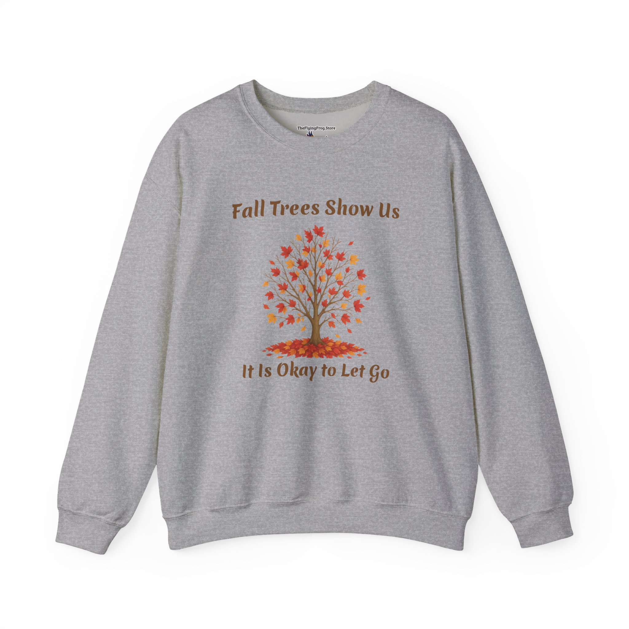 Fall Trees Show Us It is Okay to Let Go Sweatshirt in Sport Gray