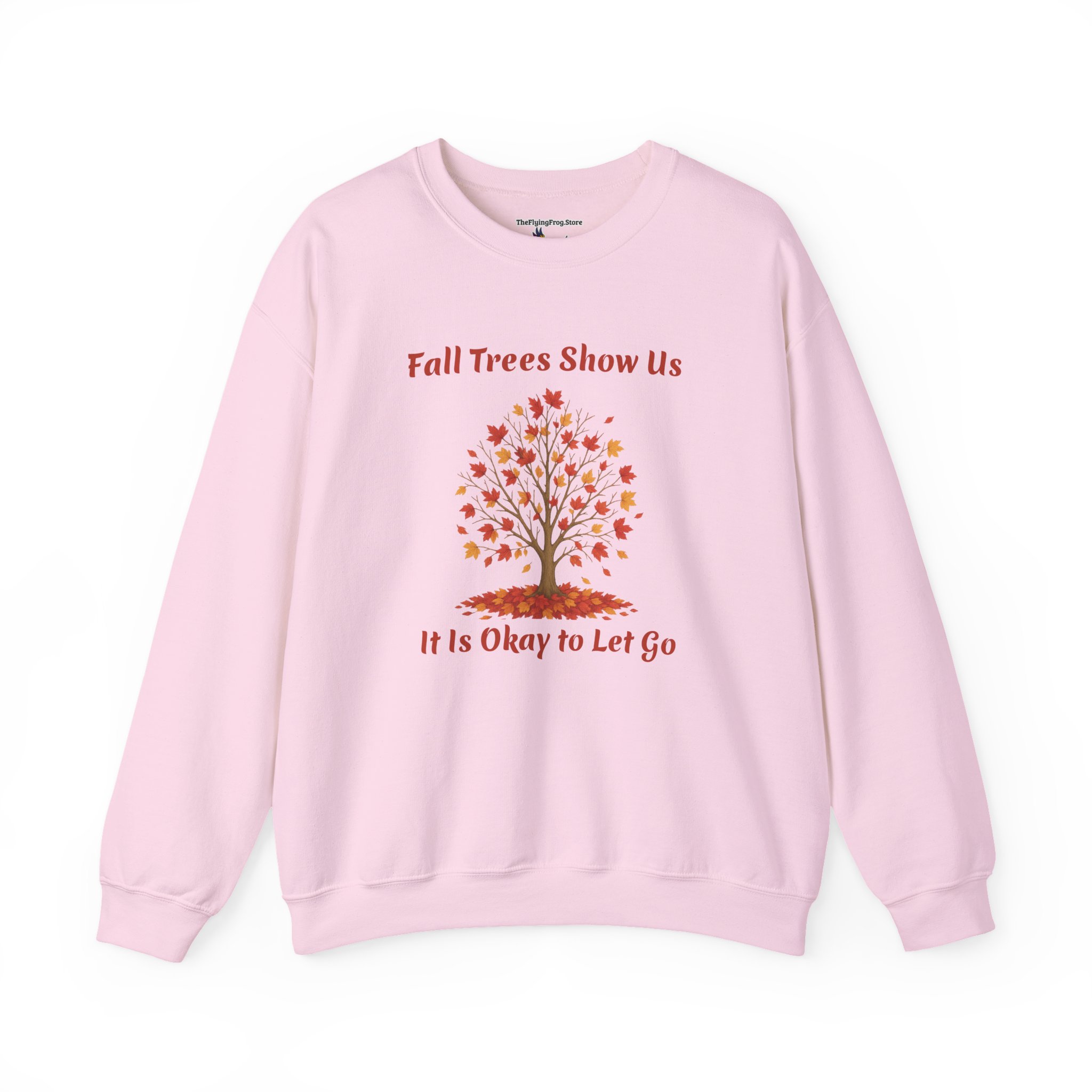 Fall Trees Show Us It is Okay to Let Go Sweatshirt in Light Pink