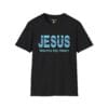 Jesus Warms My Heart Short Sleeve T-shirt in Black, front view