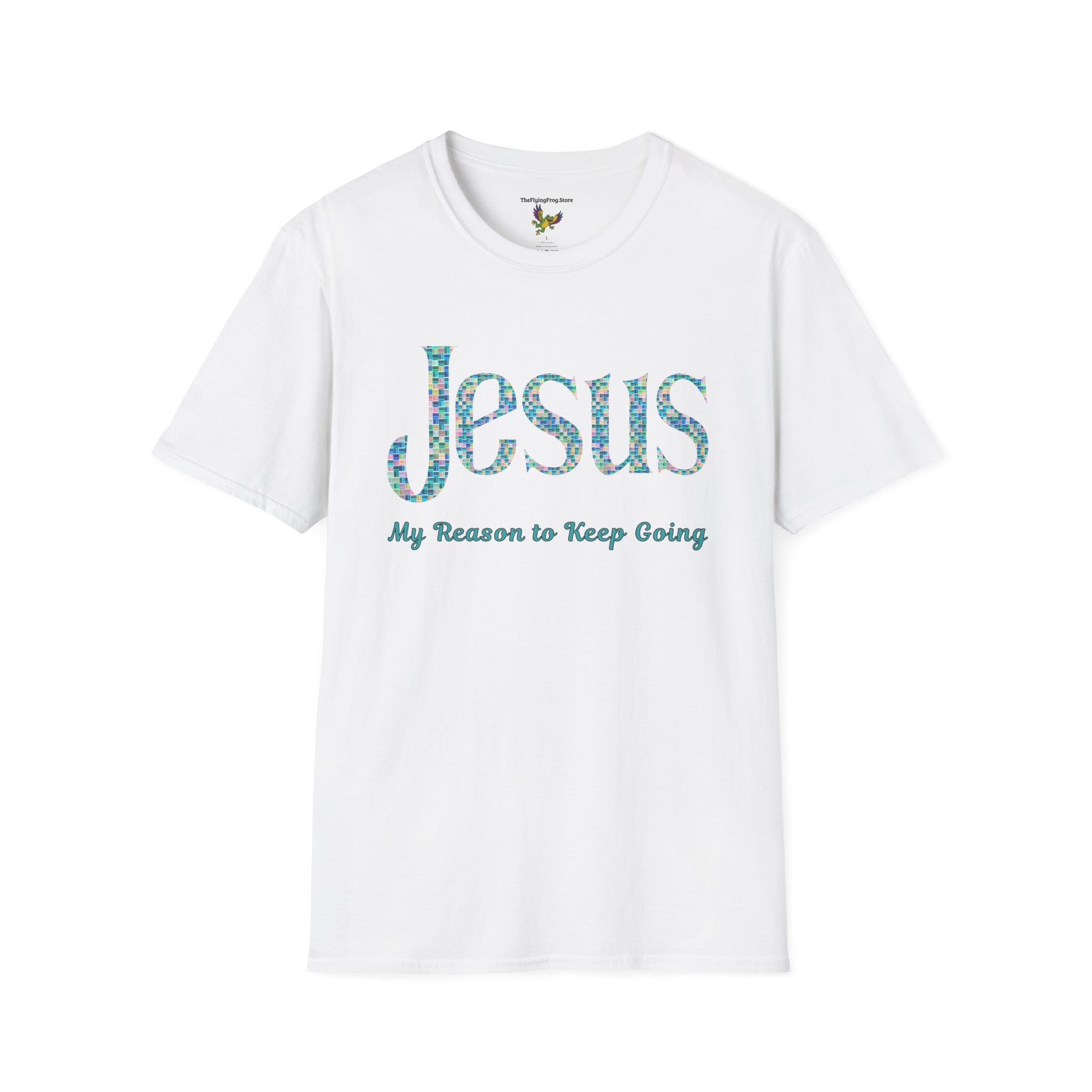 15900352744021832637_2048.jpeg Jesus: My Reason to Keep Going Short Sleeve T-shirt in White, front view