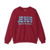 Jesus Warms My Heart Sweatshirt in Cardinal Red