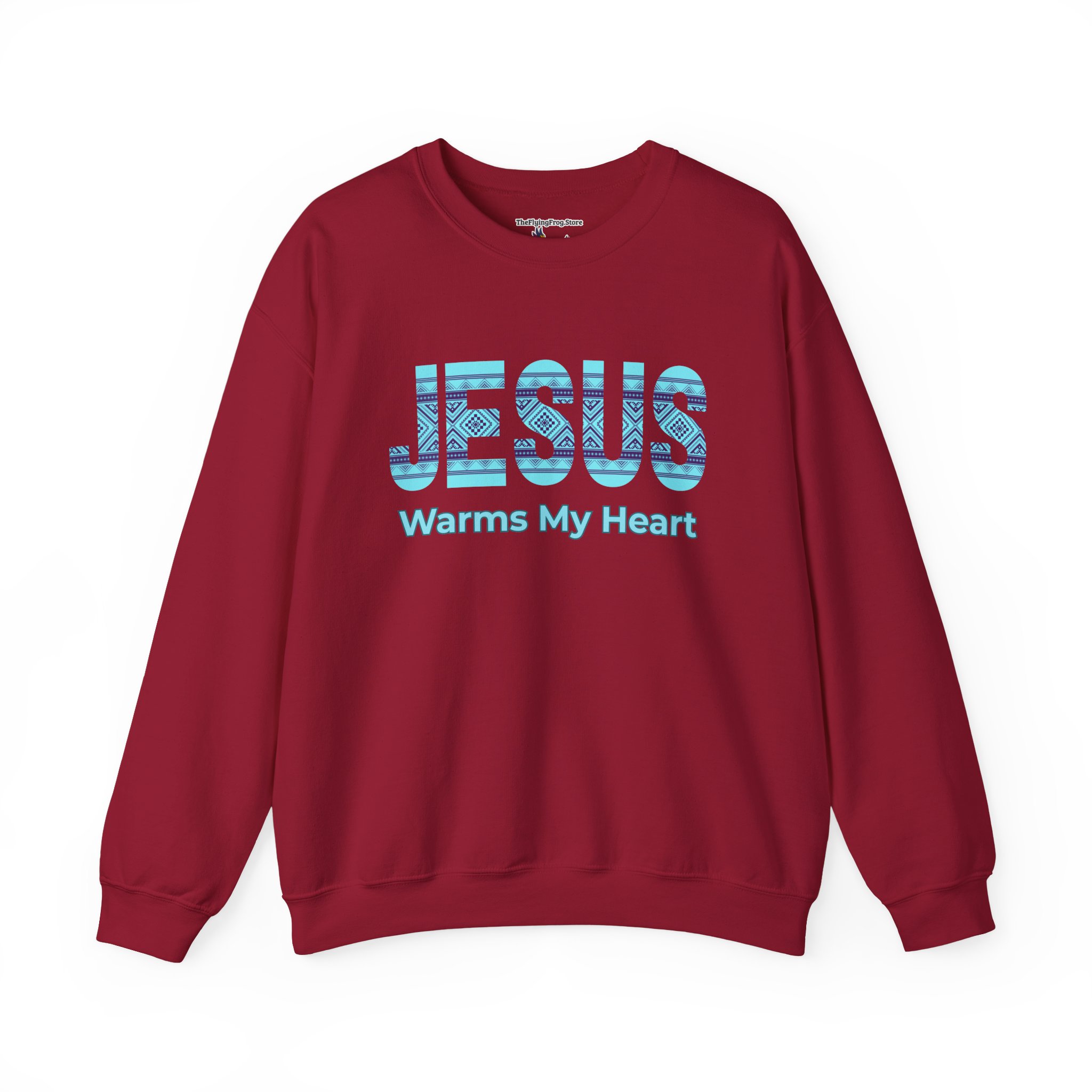 Jesus Warms My Heart Sweatshirt in Cardinal Red