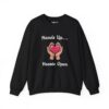 Hands Up...Hearts Open Sweatshirt in Black
