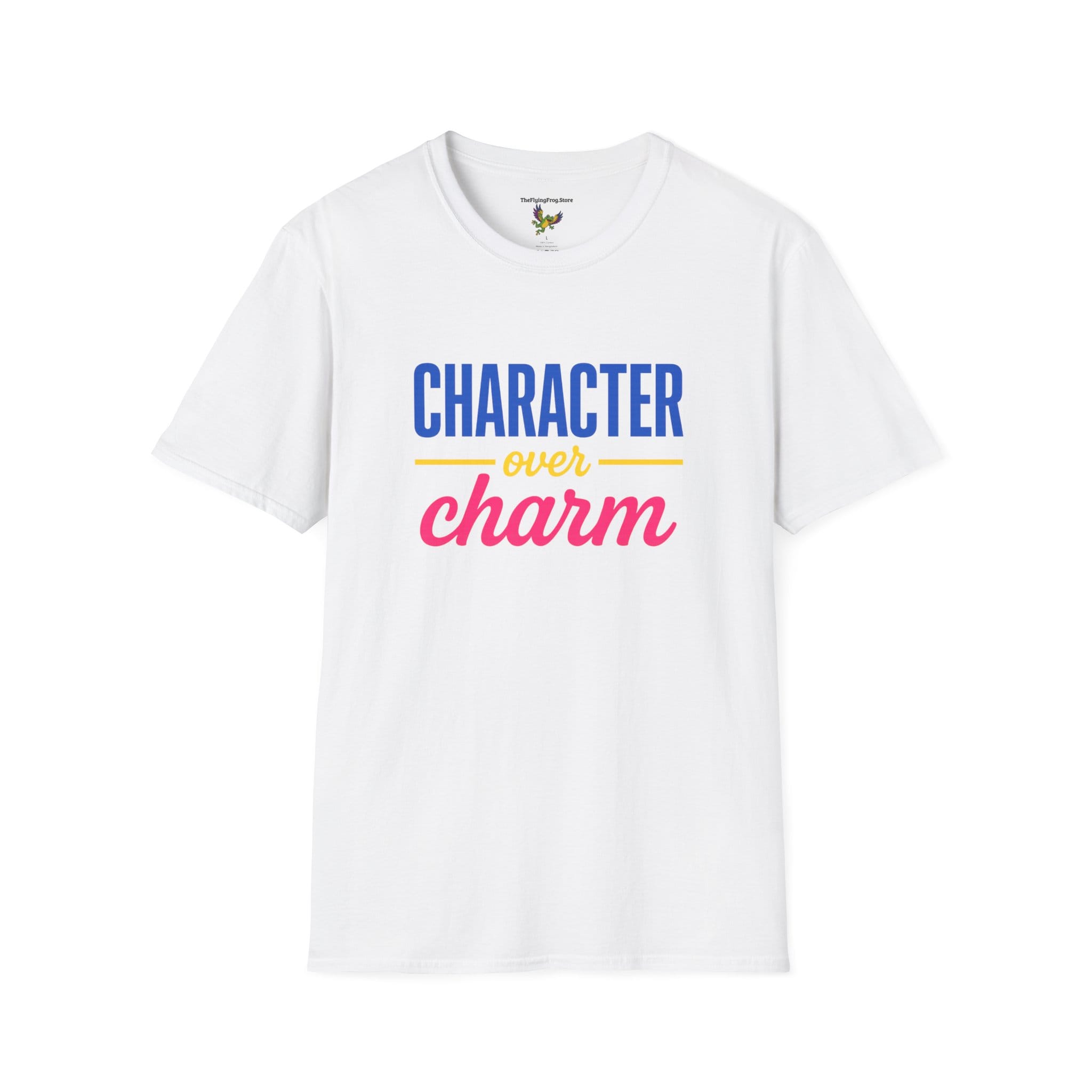 Character over Charm Short Sleeve T-shirt in White, front view