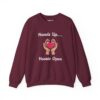 Hands Up...Hearts Open Sweatshirt in Maroon